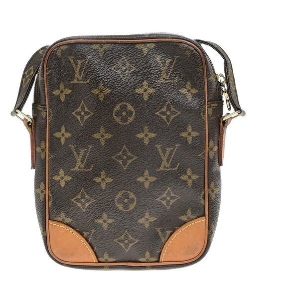 LOUIS VUITTON Danube Shoulder Bag Monogram Leather Brown France M45266 30ED775 - Picture 2 of 16